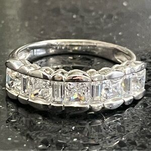 Victoria Wieck Silver Ring with Radiant Clear Gems